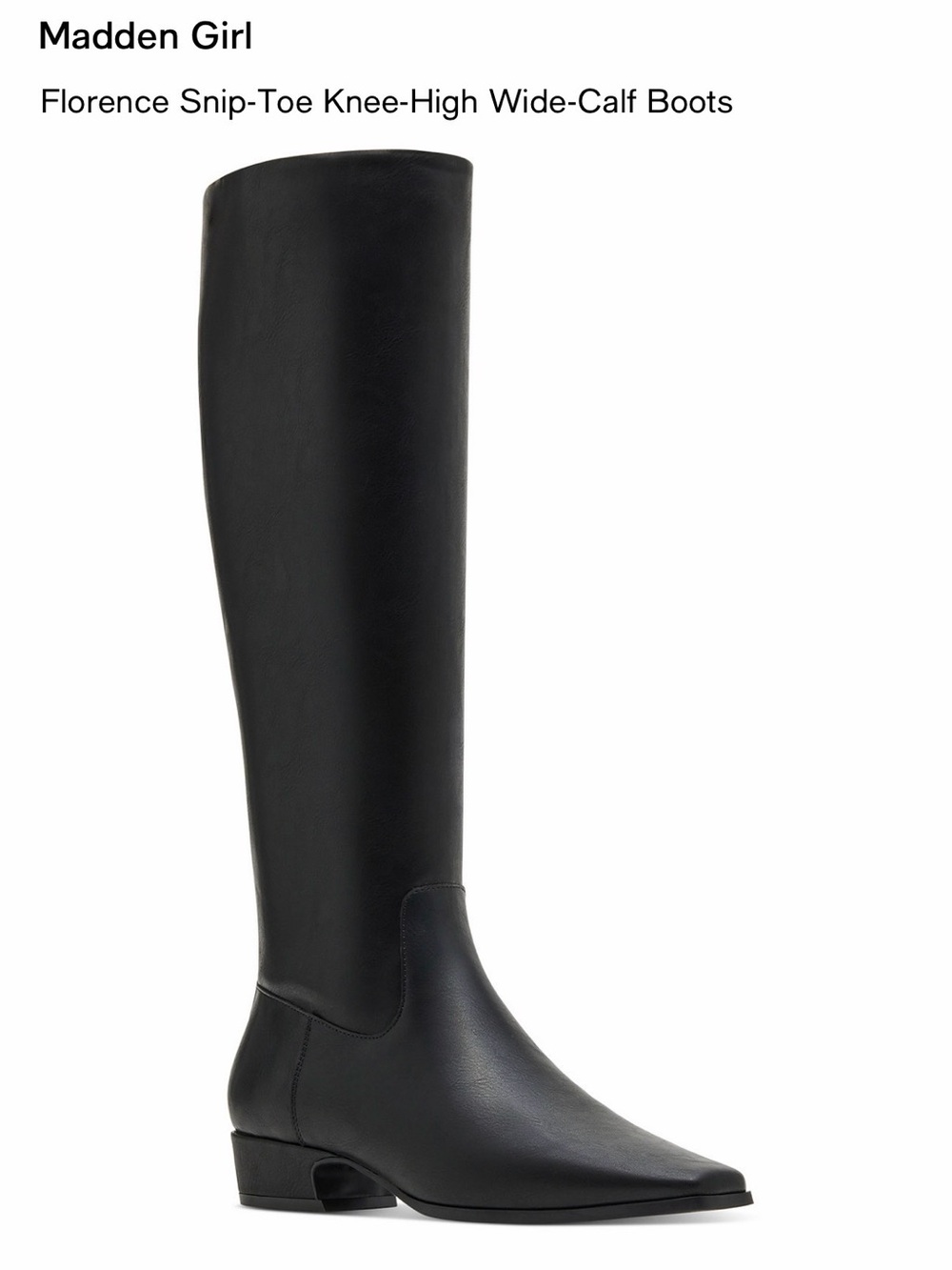 Madden Girl Florence Snip-Toe Knee-High Wide-Calf Boots